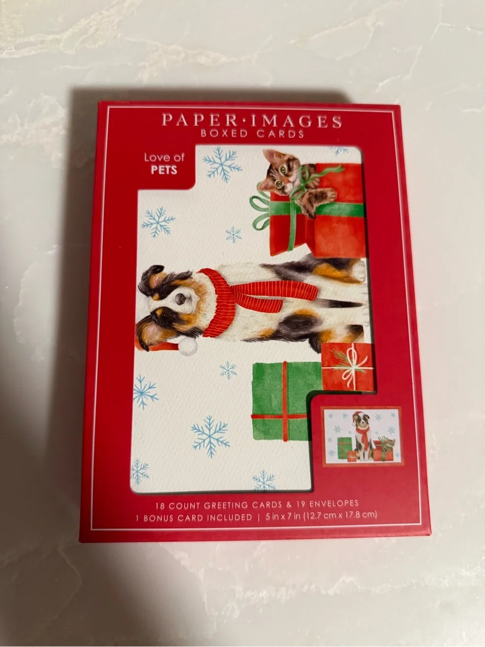 Christmas Pets Boxed Cards - Set of 18 w/Envelopes
